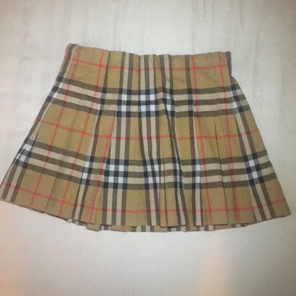 Burberry Pearl Pleated Nova Check Skirt Girls
